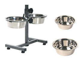 Stainless steel bowls & Dogs Bar