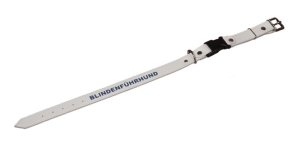 Halsband mit Steckverschluss, dubliertes Leder, mit Druck 45-55 cm / 25 mm blau