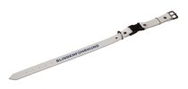 Halsband mit Steckverschluss, dubliertes Leder, mit Druck 45-55 cm / 25 mm blau