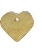 Identification tags in heart shape brass block letters