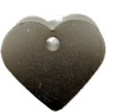Identification tags in heart shape nickel-plated brass cursive