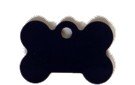 Identification tags in bone shape Alu blue anodised block letters