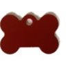 Identification tags in bone shape Alu red anodised block letters