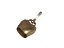 Cow bell with snap hook, brassed