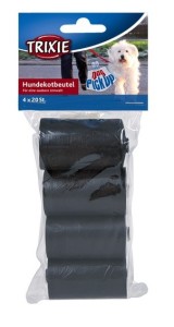Dog Pick Up Dirt Bags, Plastic 4 rolls of 20 bags / black
