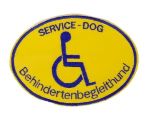 Patches "Behinderten-Begleithund" yellow/blue writing