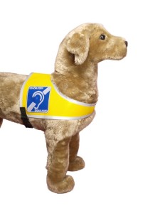 Kenndecke "Gehörlosen-Signalhund" Größe 1 Planstoff blau